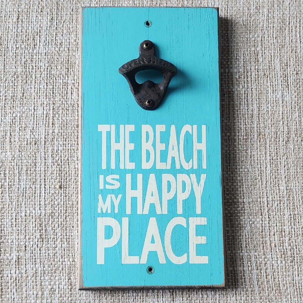 Turquoise Wall Decor with Bottle Opener